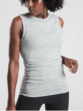 Athleta Foresthill Ascend Tank Sleeveless Ruched Wool Blend Tank Top